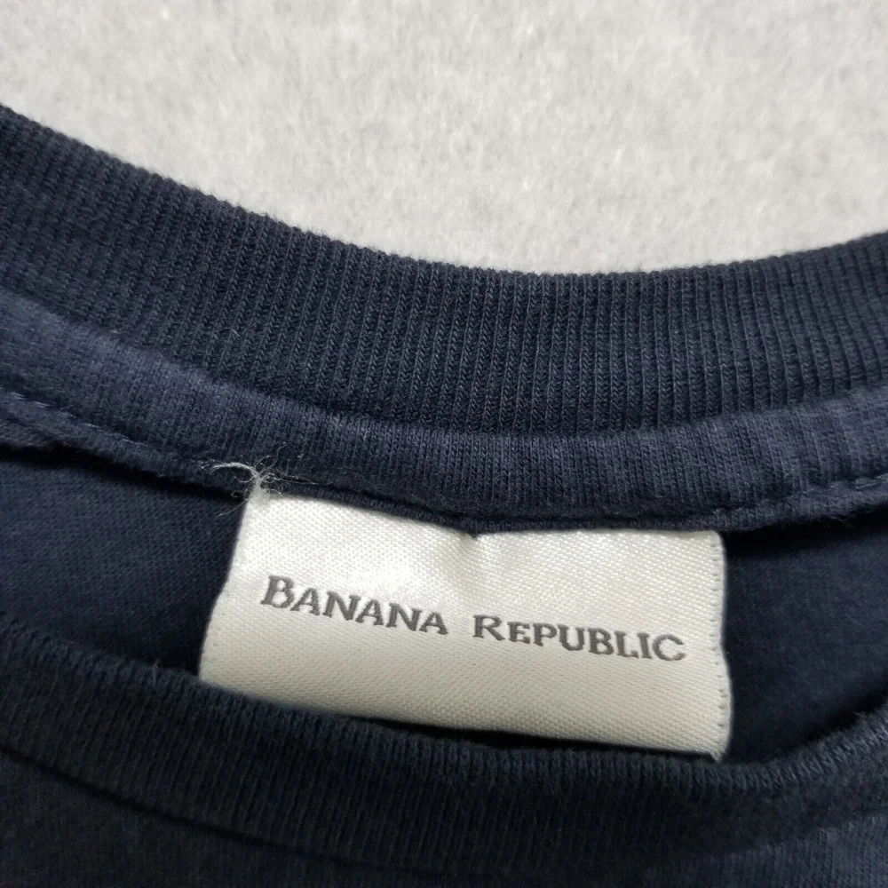 Banana Republic Shirt Mens Large‎ Blue Short Sleeve Crew Neck